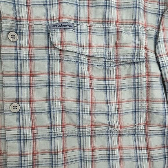 Columbia Shirt Mens Extra Large Tan Plaid Button Up Omni Dry Vented Outdoor - Picture 6 of 12